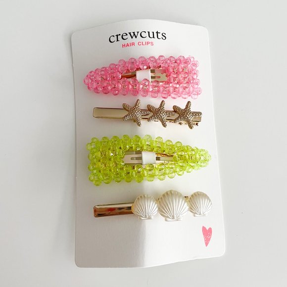 J. Crew Girls' Mermaid Hair Clips Pack (Retro Pink) - Picture 1 of 2